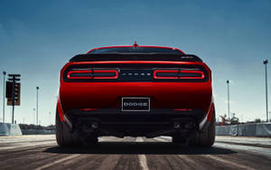 Dodge Challenger Demon Back View Wallpaper