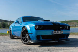 Dodge Challenger In B5 Blue Color Wallpaper