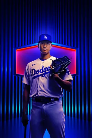 Dodgers Player Portrait Neon Lights Wallpaper