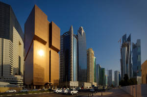 Doha Cityscape Bronze Wallpaper