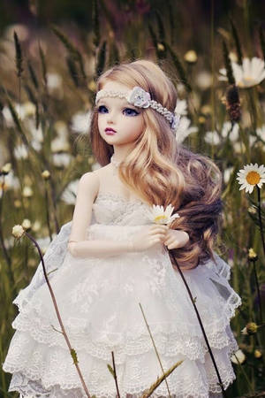 Doll Bride With Daisies Wallpaper