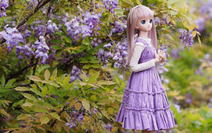 Doll In Purple Dress Wallpaper