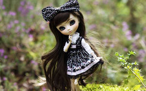 Doll With Long Black Hair Wallpaper