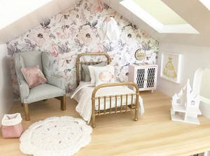 Dollhouse Bedroom Design Wallpaper