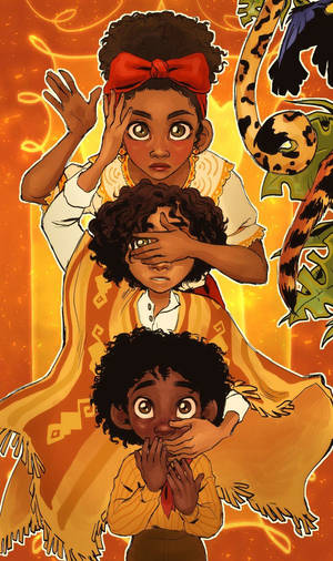 Dolores Madrigal With Her Brothers Wallpaper