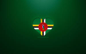 Dominica Heart-shaped Flag Wallpaper