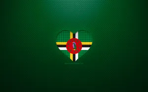 Dominica Heart-shaped Flag Wallpaper