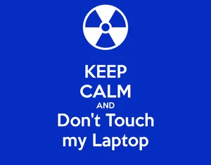 Don't Touch My Computer Plain Blue Wallpaper