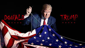 Donald Trump Sewing Flag Wallpaper