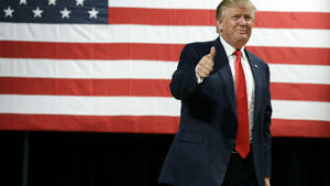 Donald Trump Thumbs Up Usa Flag Wallpaper