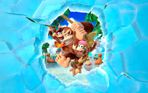 Donkey Kong In Action Wallpaper