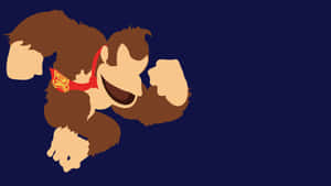 Donkey Kong In Action On A Vibrant Gaming Background Wallpaper