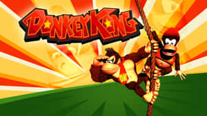 Donkey Kong In Action, Smashing Barrels And Overcoming Obstacles Wallpaper