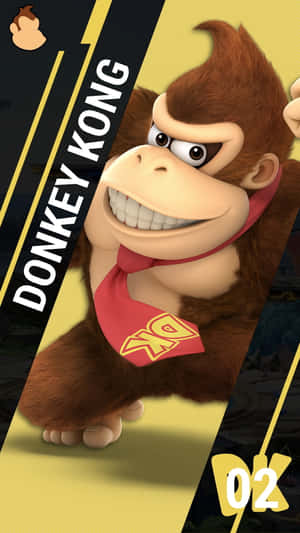 Donkey Kong In Action, Smashing His Way Through Obstacles Wallpaper