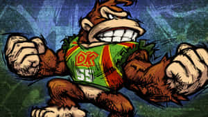 Donkey Kong Unleashing His Mighty Roar Wallpaper