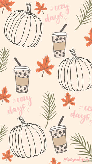 Doodle Pattern Cute Autumn Iphone Wallpaper