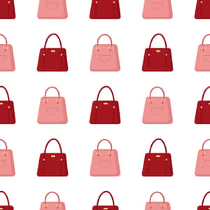 Doodle Pink And Red Handbags Wallpaper