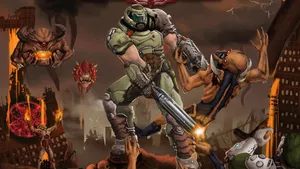 Doomguy Classic Cover Wallpaper