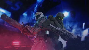 Doomguy Master Chief Team Wallpaper