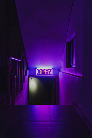 Door Neon Dark Purple Iphone Wallpaper