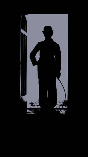 Door Silhouette Charlie Chaplin Wallpaper