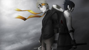 Dope Anime Naruto And Sasuke Bnw Wallpaper
