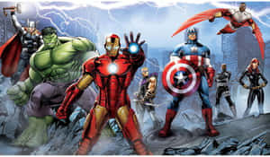 Dope Avengers Animated Series In Chaotic City Wallpaper