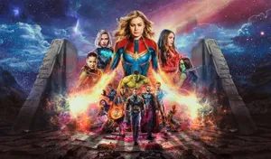 Dope Avengers Captain Marvel On Galaxy Wallpaper