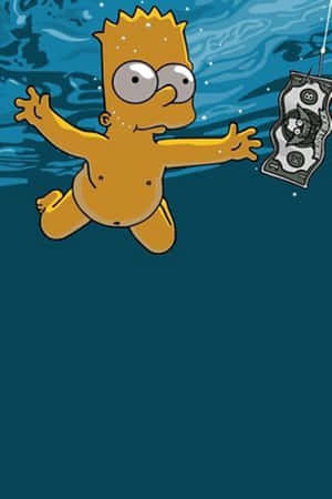 Dope Phone Bart Simpson Swimming Wallpaper