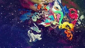 Dope Trippy Objects In Space Wallpaper