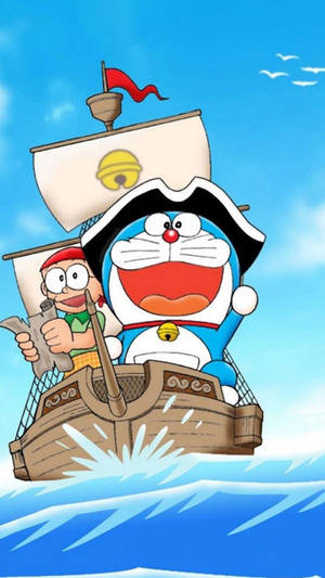 Doraemon And Nobita Pirate Ship Wallpaper