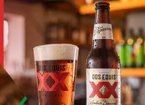 Dos Equis Beer Bottleand Glass Wallpaper