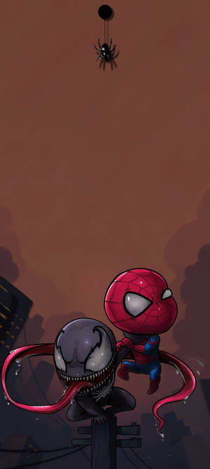 Dot Notch Venom And Spider-man Wallpaper