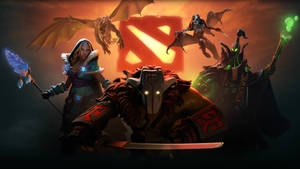 Dota 2 - A Group Of Characters With A Dragon Wallpaper