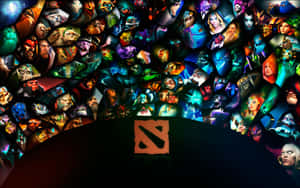 Dota Logo Characters Wallpaper