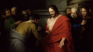 Doubting Thomas And Jesus Desktop Wallpaper