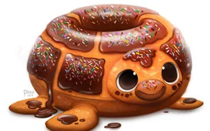Doughnut Cool Turtle Wallpaper