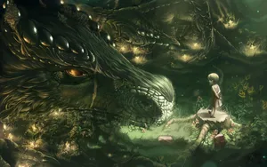 Dragon And Girl Wallpaper