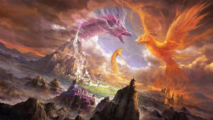 Dragon And Phoenix Desktop Hd Wallpaper