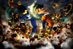 Dragon Ball Flying Rocks Wallpaper