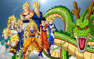 Dragon Ball Z Shenron And Saiyans Wallpaper