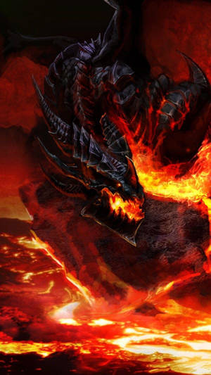 Dragon In Fire For Iphone Screens Wallpaper