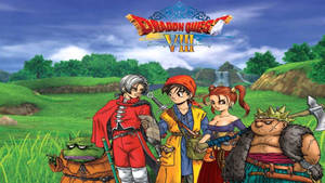 Dragon Quest Viii Protagonists In A Grassy Field Wallpaper