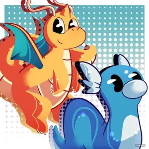 Dragonite And Dratini Wallpaper