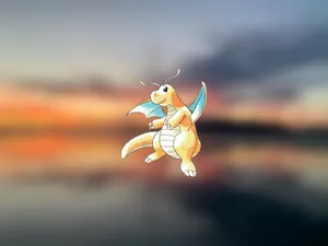 Dragonite Focus-shot Fanart Wallpaper