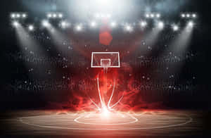 Dramatic Basketball Court Spotlights Wallpaper