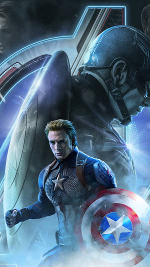 Dramatic Blue Captain America Iphone Wallpaper