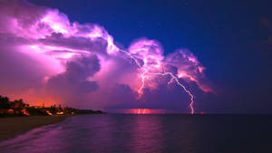 Dramatic Purple Stormy Sky Wallpaper