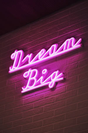 Dream Big Pink Neon Sign Wallpaper