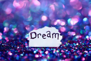 Dream On Glittery Sequins Wallpaper